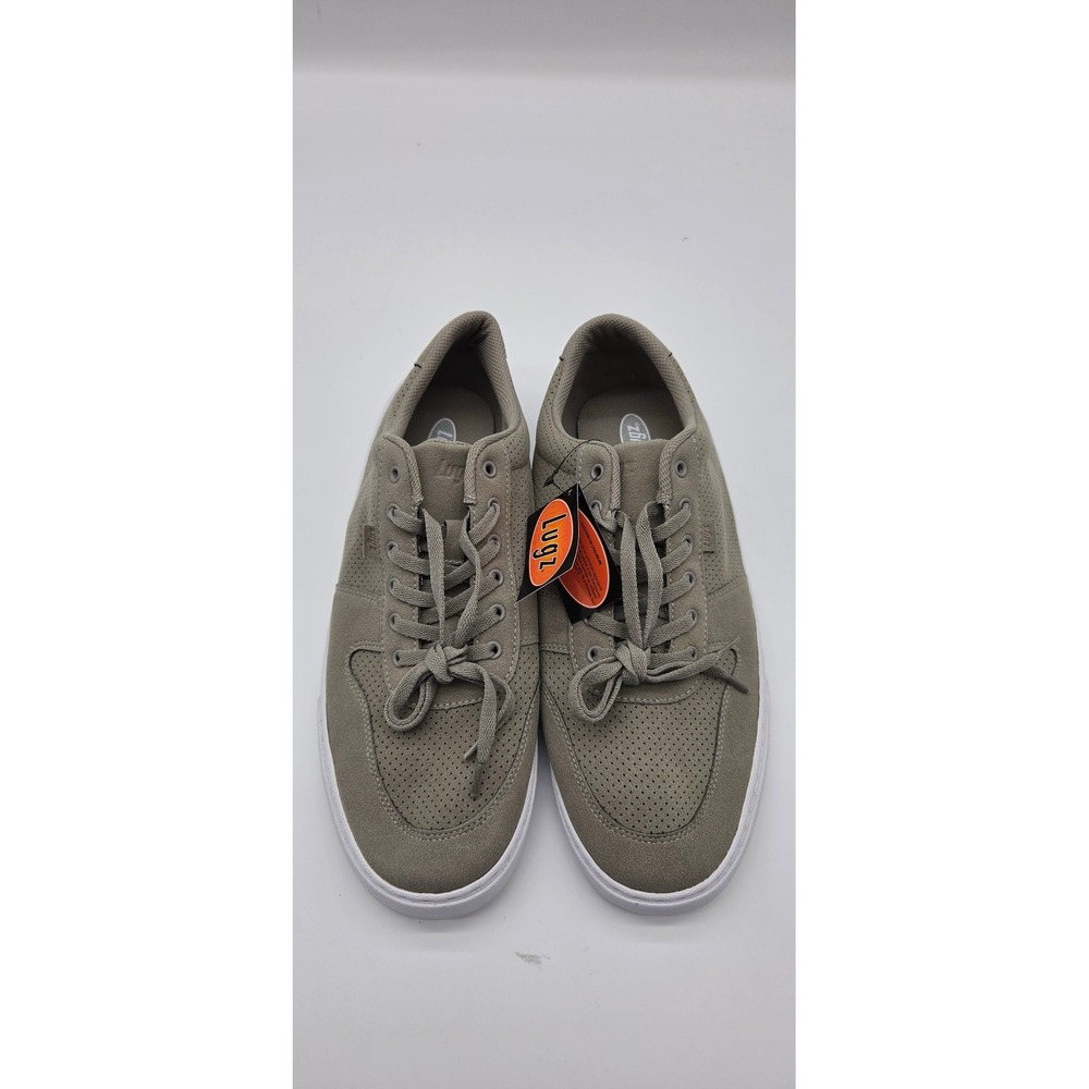Lugz Citye Men 13 Grey White Perforated Low Top Sneakers MCITYE-0963 NEW